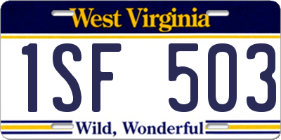 WV license plate 1SF503