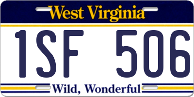 WV license plate 1SF506