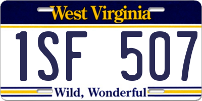 WV license plate 1SF507