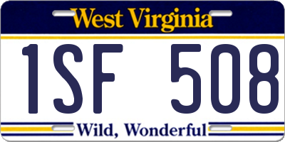 WV license plate 1SF508