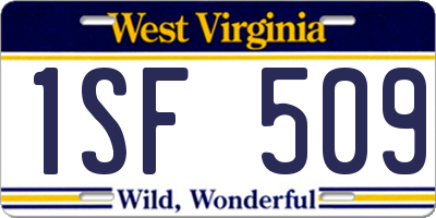 WV license plate 1SF509