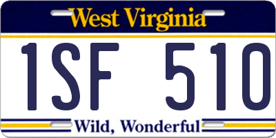WV license plate 1SF510