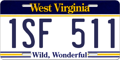 WV license plate 1SF511