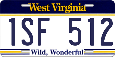 WV license plate 1SF512