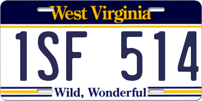 WV license plate 1SF514