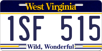 WV license plate 1SF515