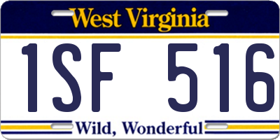 WV license plate 1SF516