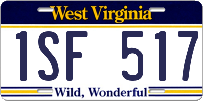 WV license plate 1SF517
