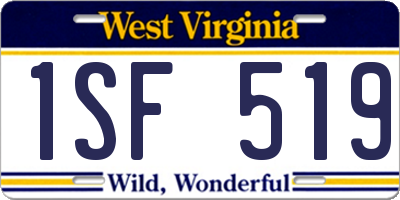 WV license plate 1SF519