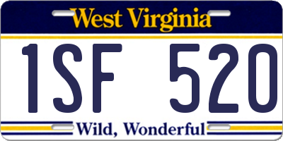 WV license plate 1SF520