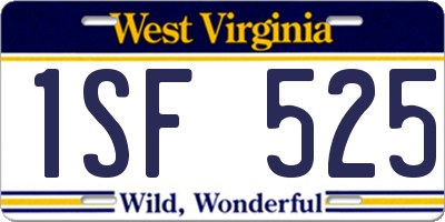 WV license plate 1SF525