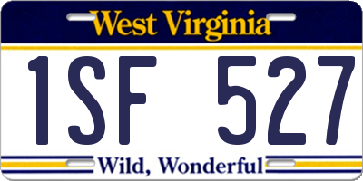 WV license plate 1SF527