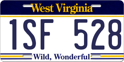 WV license plate 1SF528
