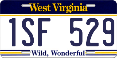 WV license plate 1SF529