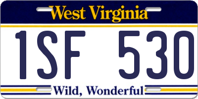 WV license plate 1SF530