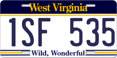 WV license plate 1SF535