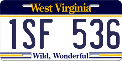 WV license plate 1SF536