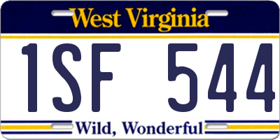 WV license plate 1SF544