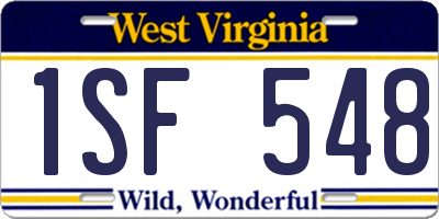 WV license plate 1SF548