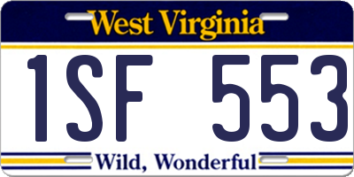 WV license plate 1SF553