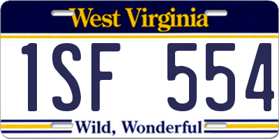 WV license plate 1SF554