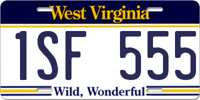 WV license plate 1SF555
