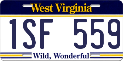 WV license plate 1SF559