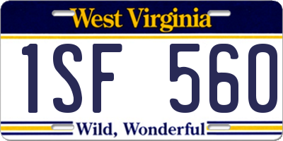 WV license plate 1SF560