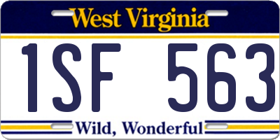 WV license plate 1SF563