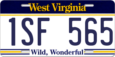 WV license plate 1SF565