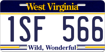WV license plate 1SF566