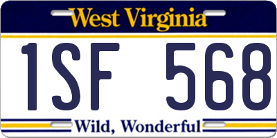 WV license plate 1SF568