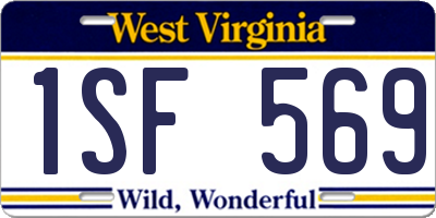 WV license plate 1SF569