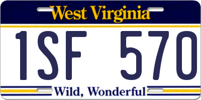 WV license plate 1SF570