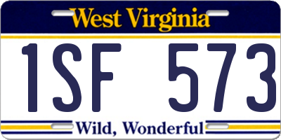 WV license plate 1SF573