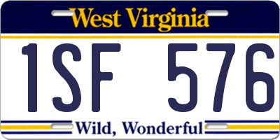 WV license plate 1SF576
