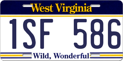WV license plate 1SF586