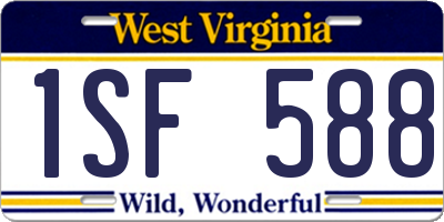 WV license plate 1SF588
