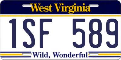 WV license plate 1SF589