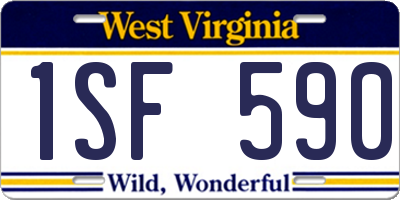 WV license plate 1SF590