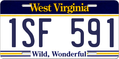 WV license plate 1SF591