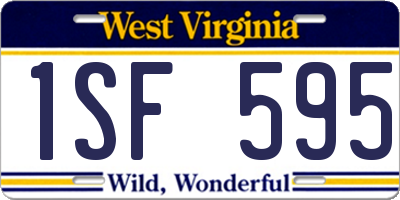 WV license plate 1SF595