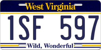 WV license plate 1SF597