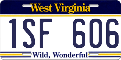 WV license plate 1SF606