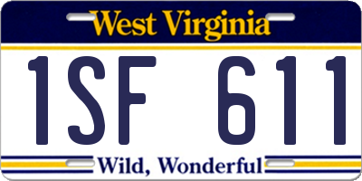 WV license plate 1SF611