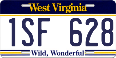 WV license plate 1SF628