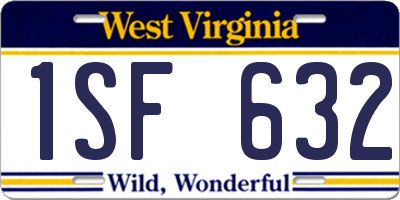 WV license plate 1SF632