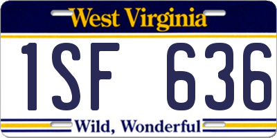 WV license plate 1SF636