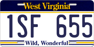 WV license plate 1SF655