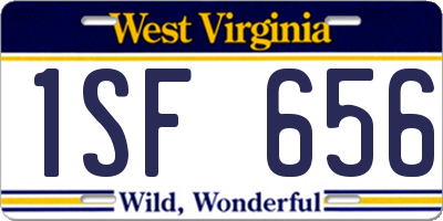 WV license plate 1SF656